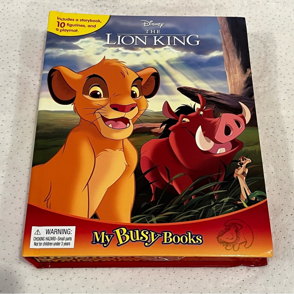 Disney The Lion King My Busy Books - Storybook, 9 Figurines, Playmat - Hardcover